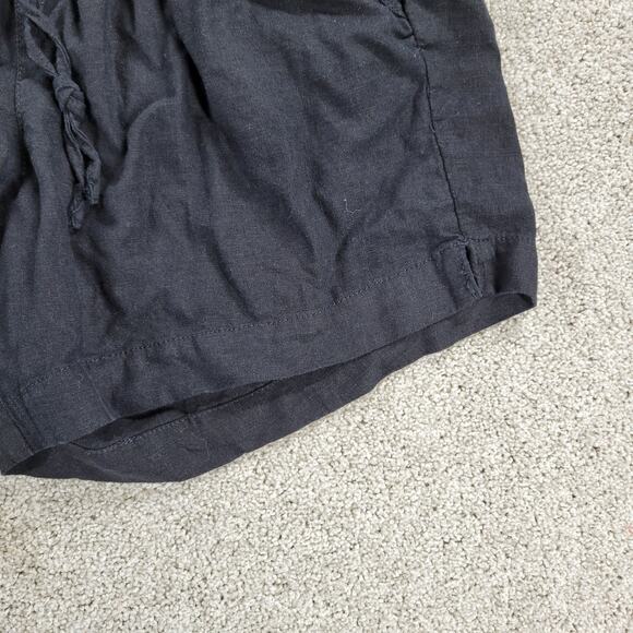 Briggs Womens Shorts Large Black Linen Blend Drawstring Elastic Waist Pull On - Picture 12 of 12